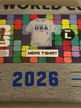 NWT Official FIFA World Cup 2026 USA Gray Tee L